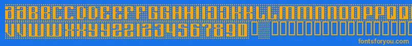 Шрифт Computeramok – оранжевые шрифты на синем фоне