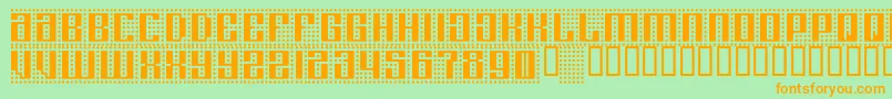 Шрифт Computeramok – оранжевые шрифты на зелёном фоне