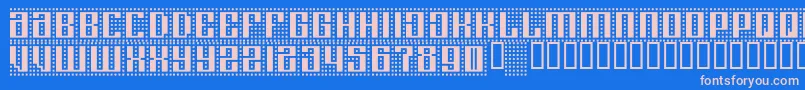 Computeramok Font – Pink Fonts on Blue Background