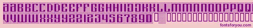 Czcionka Computeramok – fioletowe czcionki na różowym tle