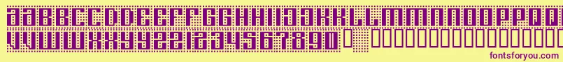 Computeramok Font – Purple Fonts on Yellow Background