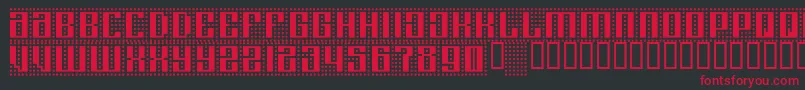 Computeramok-fontti – punaiset fontit mustalla taustalla