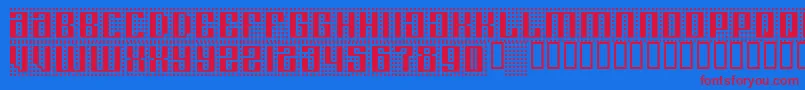 フォントComputeramok – 赤い文字の青い背景