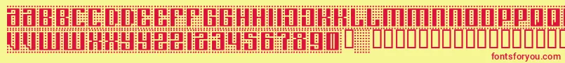 Computeramok Font – Red Fonts on Yellow Background