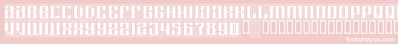 Computeramok-fontti – valkoiset fontit vaaleanpunaisella taustalla