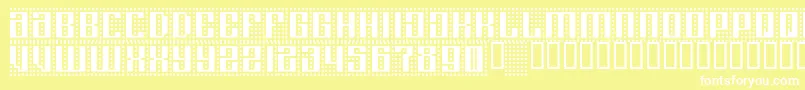 Шрифт Computeramok – белые шрифты на жёлтом фоне
