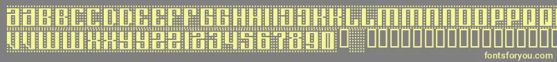 Computeramok-fontti – keltaiset fontit harmaalla taustalla