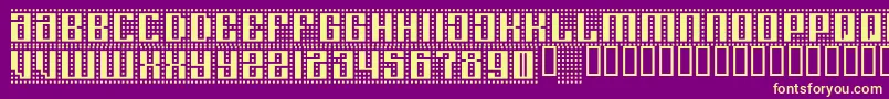 Computeramok Font – Yellow Fonts on Purple Background