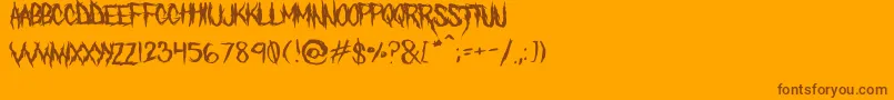 Thedefiler Font – Brown Fonts on Orange Background