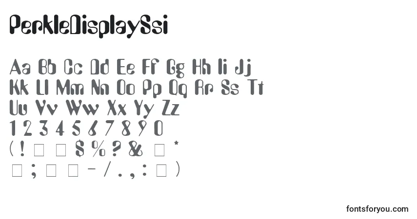 Шрифт PerkleDisplaySsi – алфавит, цифры, специальные символы