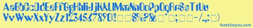 PerkleDisplaySsi Font – Blue Fonts on Yellow Background