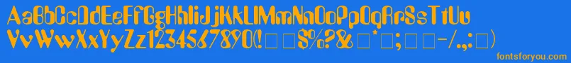PerkleDisplaySsi Font – Orange Fonts on Blue Background