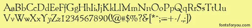 PerivaleRegularDb Font – Black Fonts on Yellow Background