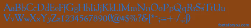 PerivaleRegularDb Font – Blue Fonts on Brown Background
