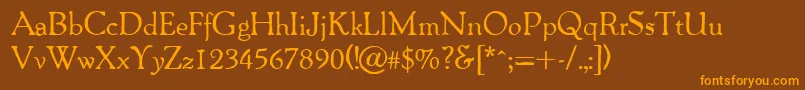 PerivaleRegularDb Font – Orange Fonts on Brown Background