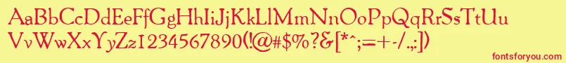 PerivaleRegularDb Font – Red Fonts on Yellow Background