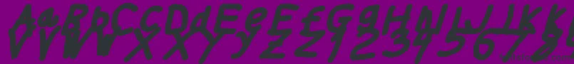 Thickerthanita-Schriftart – Schwarze Schriften auf violettem Hintergrund