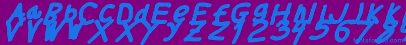 Шрифт Thickerthanita – синие шрифты на фиолетовом фоне