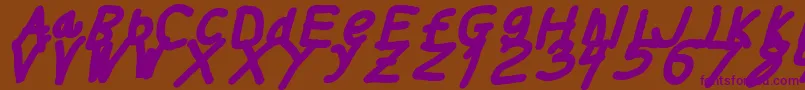 Thickerthanita-fontti – violetit fontit ruskealla taustalla