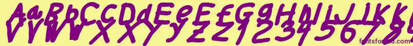 Thickerthanita Font – Purple Fonts on Yellow Background