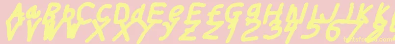 Thickerthanita Font – Yellow Fonts on Pink Background