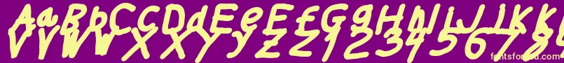 Thickerthanita Font – Yellow Fonts on Purple Background