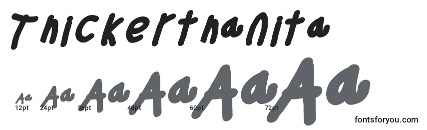 Размеры шрифта Thickerthanita