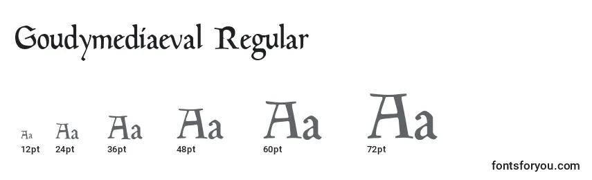 Размеры шрифта Goudymediaeval Regular