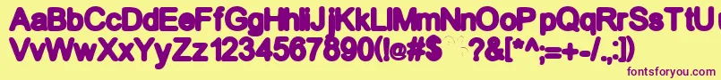 Becker Font – Purple Fonts on Yellow Background