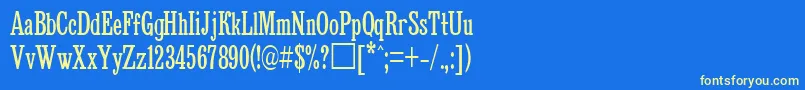 Bruskovayacttnarrow Font – Yellow Fonts on Blue Background