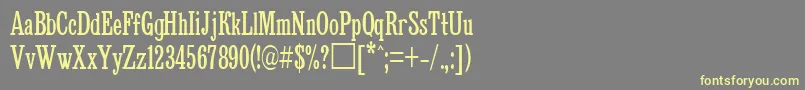 Bruskovayacttnarrow-fontti – keltaiset fontit harmaalla taustalla