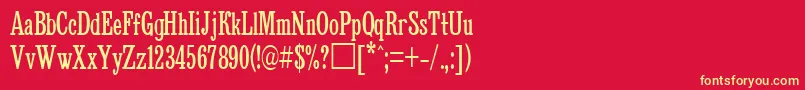 Bruskovayacttnarrow Font – Yellow Fonts on Red Background