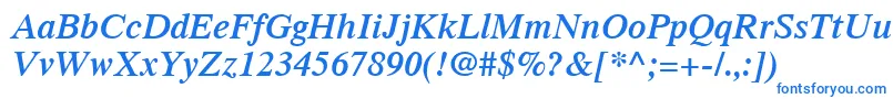 TimesLtSemiboldItalic-fontti – siniset fontit valkoisella taustalla
