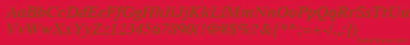 TimesLtSemiboldItalic Font – Brown Fonts on Red Background
