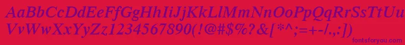 Шрифт TimesLtSemiboldItalic – фиолетовые шрифты на красном фоне