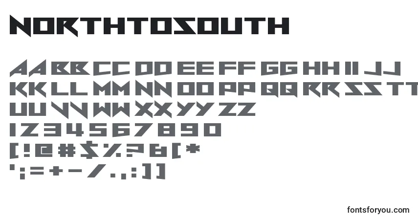 caractères de police northtosouth, lettres de police northtosouth, alphabet de police northtosouth