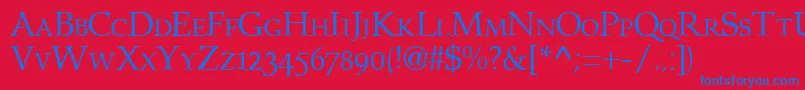 Prosperosmallcaps Font – Blue Fonts on Red Background