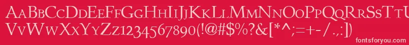 En savoir plus sur la police Prosperosmallcaps Police Prosperosmallcaps – polices roses sur fond rouge