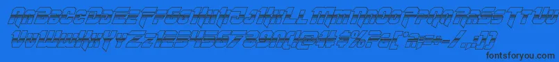 Omegaforcehalf3Dital12 Font – Black Fonts on Blue Background