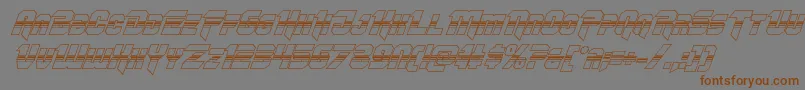 Omegaforcehalf3Dital12-Schriftart – Braune Schriften auf grauem Hintergrund