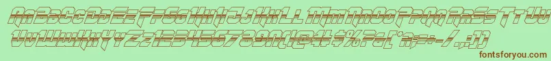 Omegaforcehalf3Dital12 Font – Brown Fonts on Green Background
