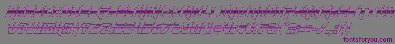 Omegaforcehalf3Dital12-Schriftart – Violette Schriften auf grauem Hintergrund