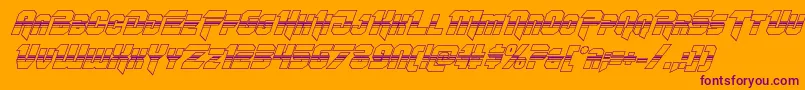 Omegaforcehalf3Dital12 Font – Purple Fonts on Orange Background