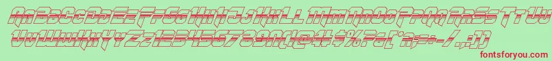 Omegaforcehalf3Dital12 Font – Red Fonts on Green Background