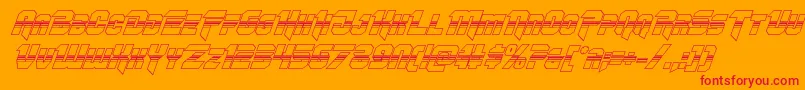 Шрифт Omegaforcehalf3Dital12 – красные шрифты на оранжевом фоне