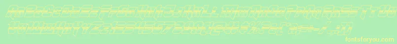 Omegaforcehalf3Dital12 Font – Yellow Fonts on Green Background