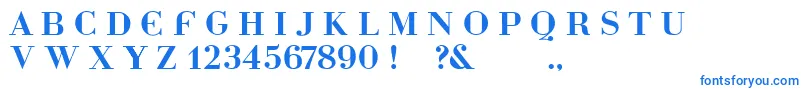 フォントDottybg – 白い背景に青い文字
