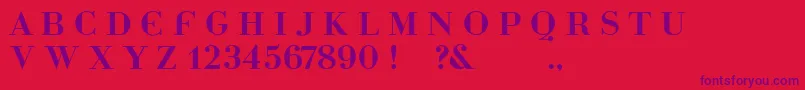 Dottybg-Schriftart – Violette Schriften auf rotem Hintergrund