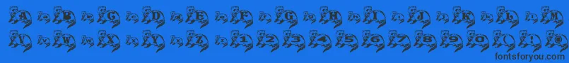 Fonte FerretSideNormal – fontes pretas em um fundo azul