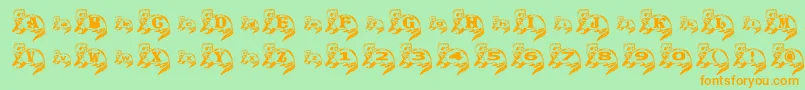 Шрифт FerretSideNormal – оранжевые шрифты на зелёном фоне